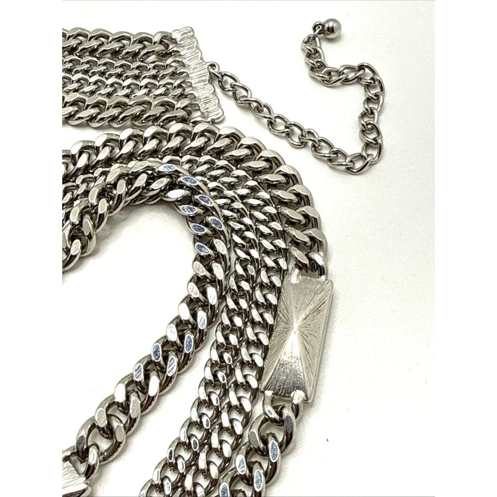 NWOT Lee Angel Neiman Marcus Crystal Multi Strand Station Necklace Statement 20